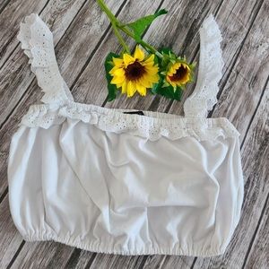 Forever 21– white crop top